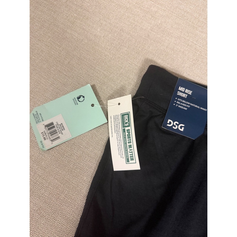 DSG Womens Mid Rise Core Opp Shorts Pure Black 3 Inch Inseam DSW39123 New - Picture 3 of 4